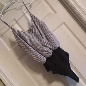 Charlotte Russe body suit! Black & White stripe. Like new!
